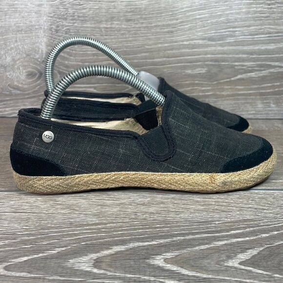 Ugg Delizah Black Night Denim Women’s Size 5 Slip On Sheepskin Loafers - Picture 1 of 12